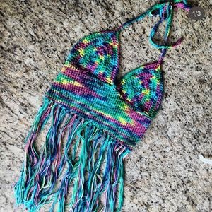 Crochet fringes mermaid top